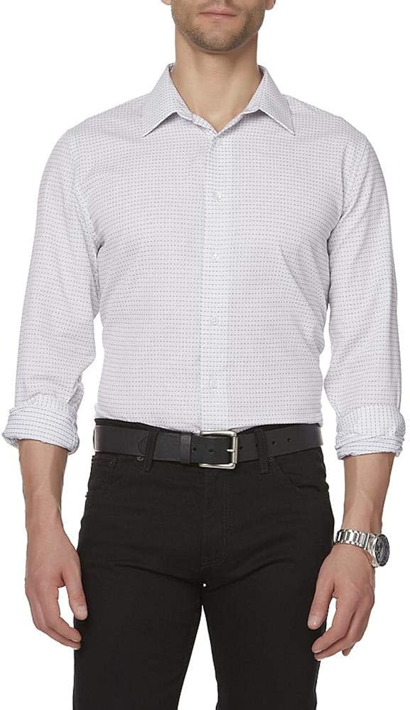 Structure Mens Long Sleeve Slim Fit Dress Shirt Size Large 16 5 32 33 Shirts Foretadrenaline Com