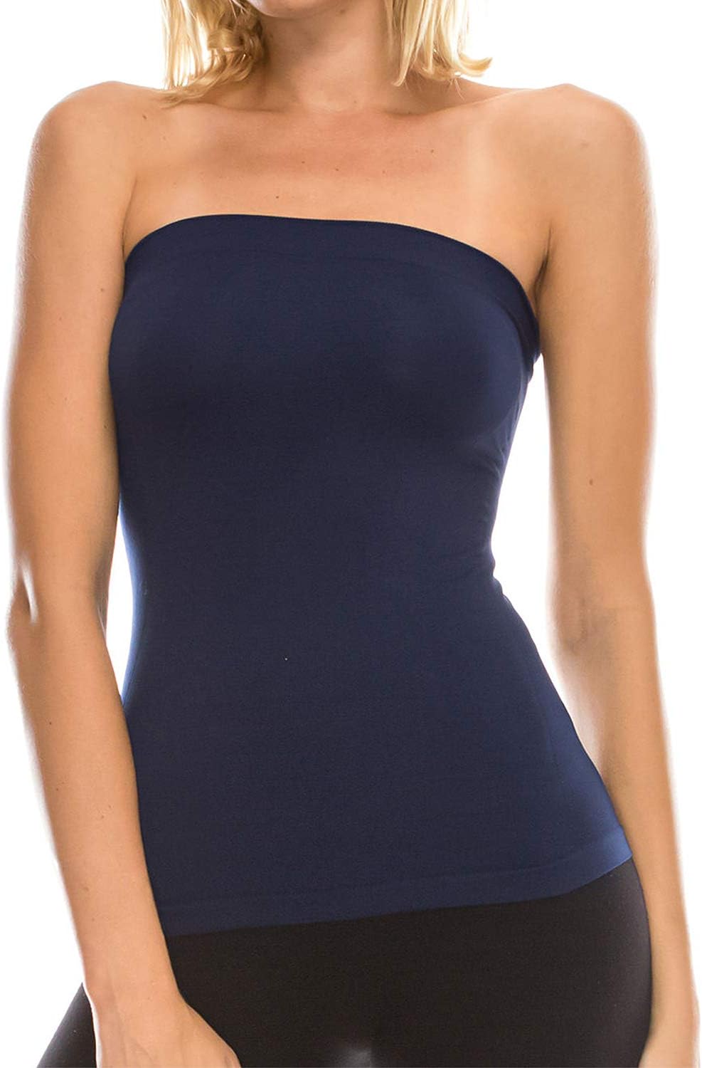 Neymira Women's Seamless Stretch Long Bandeau Tube Top