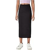 Milumia Girl's High Waisted Bodycon Skirt Ribbed Knit Slim Fit Long Pencil Skirts
