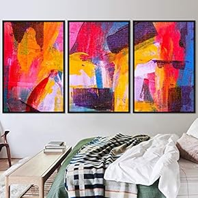 signwin 3 Piece Framed Canvas Wall Art Abstract...