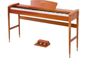 ZHRUNS Digital Piano 88 Key Weighted Keyboard, Full-size Electric Piano for Beginners, with Sheet Music Stand, Triple Pedal, Power Adapter, Supports USB-MIDI Connecting