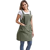 Nanxson Kitchen Apron for Women Men, H Back Style Cooking Apron with 3 Pockets Waterproof Garden Apron