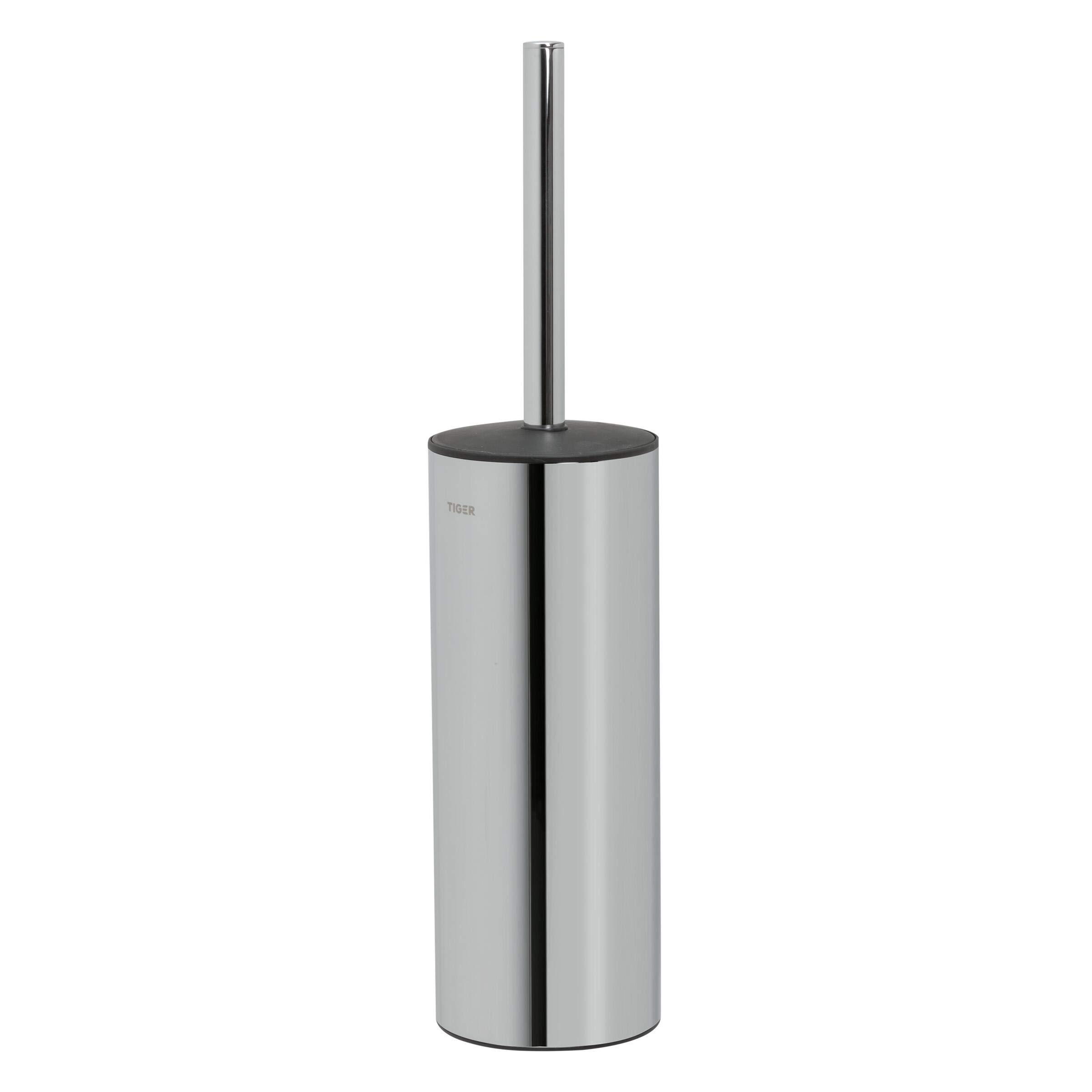 Tiger Dock Toilet Brush and Holder, Stainless Steel, Chrome, 8.9 x 38.3 x 8.9 cm