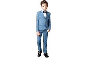 YuanLu Boys Suits 5 Piece Set Slim Fit Royal Blue Boy Suit