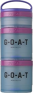 BlenderBottle ProStak Twist n’ Lock Storage Jars Expansion 3-Pak with Removable Handle, 100cc+150cc+250cc, G-O-A-T Mentality