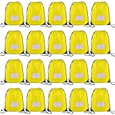 CODOBON 20 Pcs Drawstring Bags,Bulk Draw String Backpack, Cinch Bag Sackpack for Travel Gym Sport, Yellow