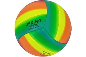 JSNING Rainbow Volleyball,Volley lite for Outdoor Indoor Beach Game,Soft Touch,Official Size 5,Cute Cool Design
