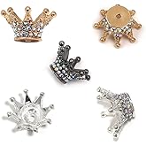 5Pcs Rhinestone Crown Beads for Pens Crown Spacer Beads for Crafts Fancy Focal Beads for Beadable Pens Keychains DIY Jewelry Making Necklace Bracelet