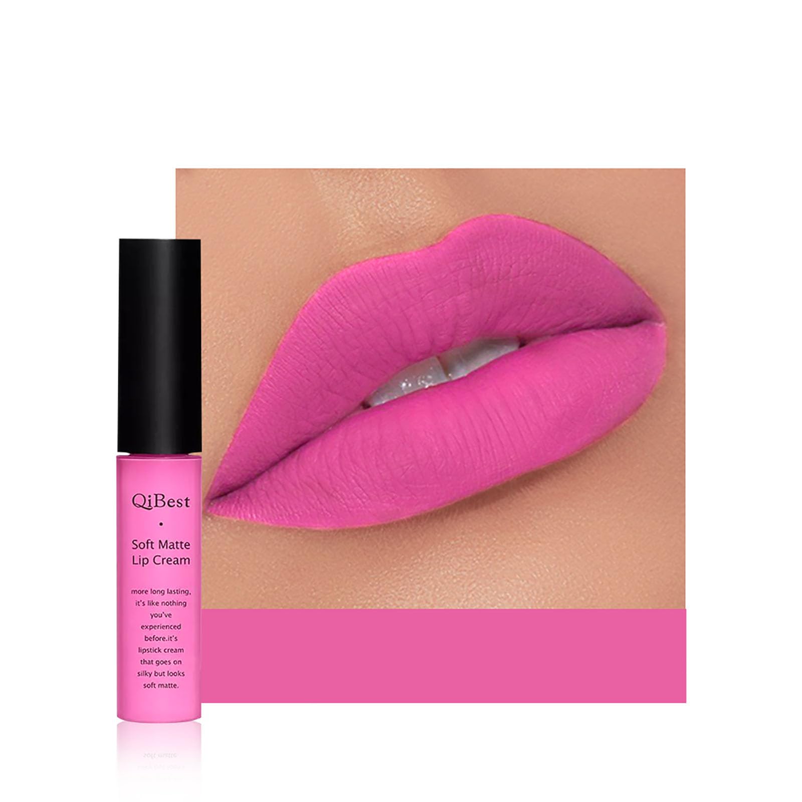 Anifer Velvet Matte Liquid Lipstick Makeup Long-Lasting and Waterproof Wear, Non-Stick Cup Lip Gloss,(Bright Pink 605)
