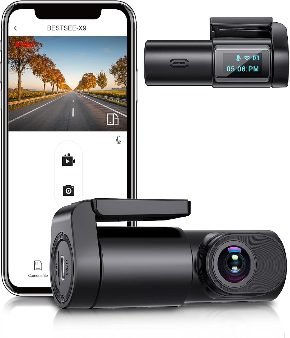Bestsee Dash Cam Front 1080P 170° Wide AI WiFi App Control Night Vision