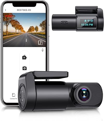 Bestsee Dash Cam Front 1080P 170° Wide AI WiFi App Control Night Vision