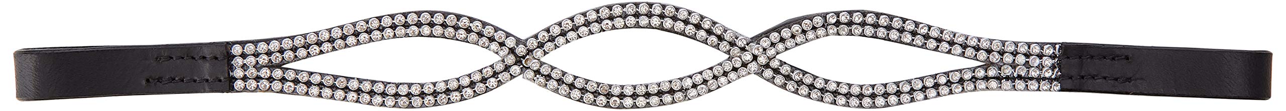 Cwell Equine Bling Diamante 3 loops Crystal Browband (Black) F/C/P (PONY 14")