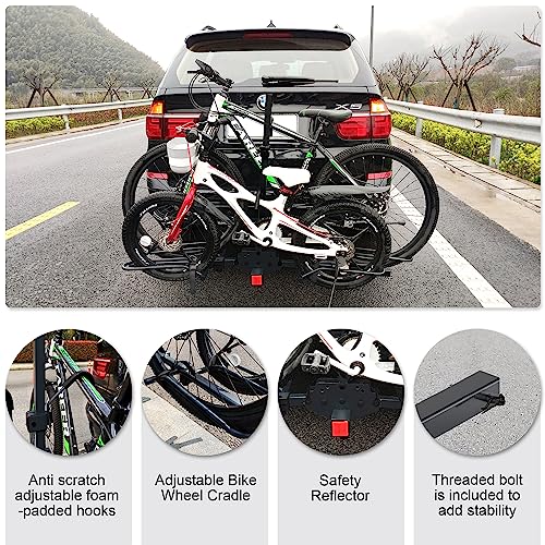 MARVOWARE Hitch Mounted Foldable 2Bike Rack Platform Style Bicycles