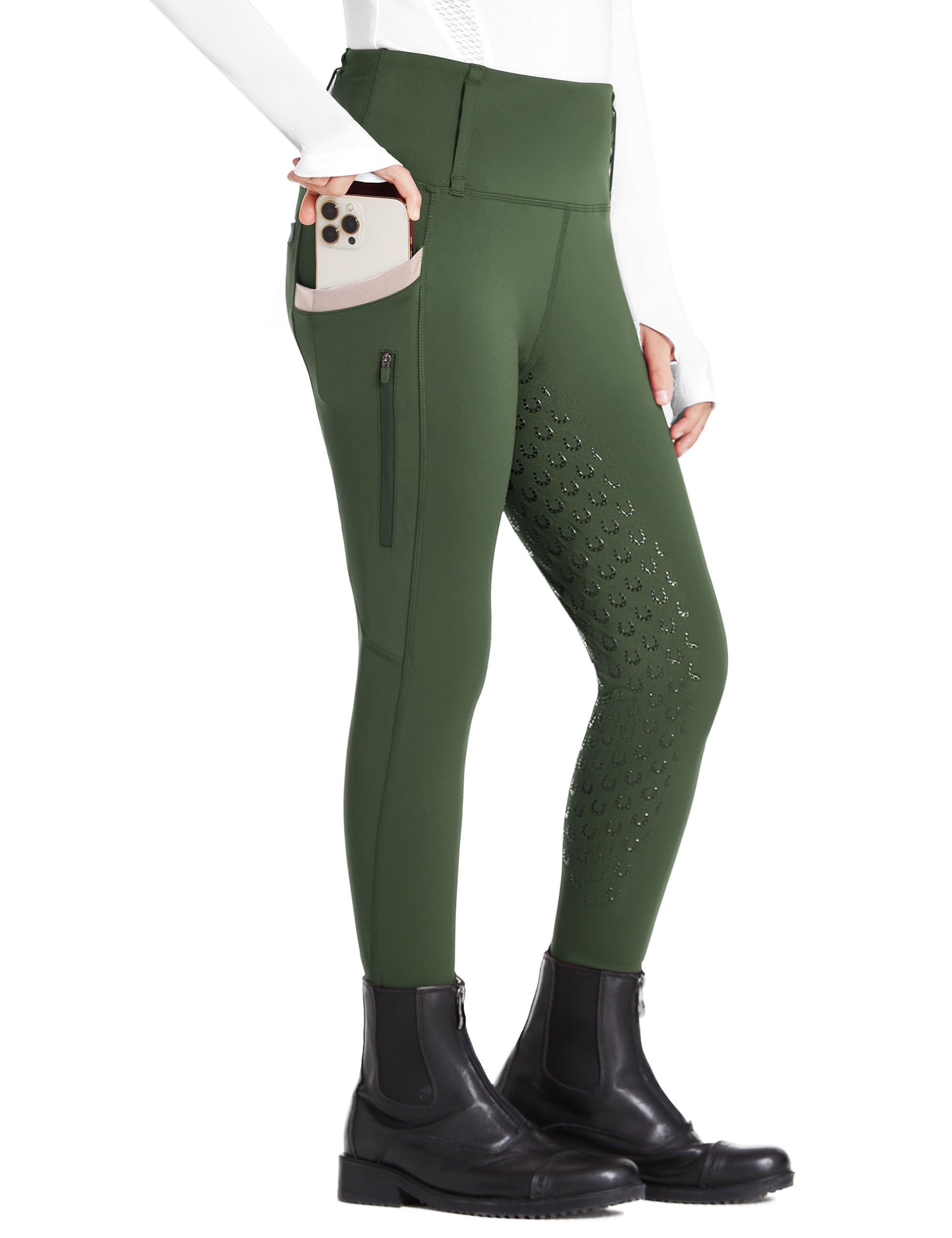 FitsT4 Sports Girls Riding Pants Full Seat High