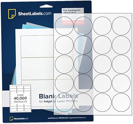 Amazon.com : 2" Clear Round Labels, Inkjet or Laser Printable, Crystal ...