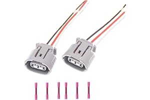 2Pcs Connector 3-Way 3 pin Replacement for Car Alternator Plug Connector 90980-11349