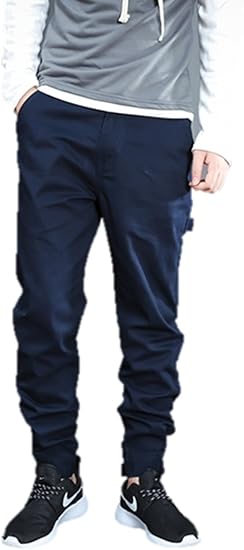 Amazon メンズ カーゴパンツ パンツ ストリート 綿パン おしゃれ ボトムス ロールアップ カジュアル K ネイビー M ロングパンツ 通販