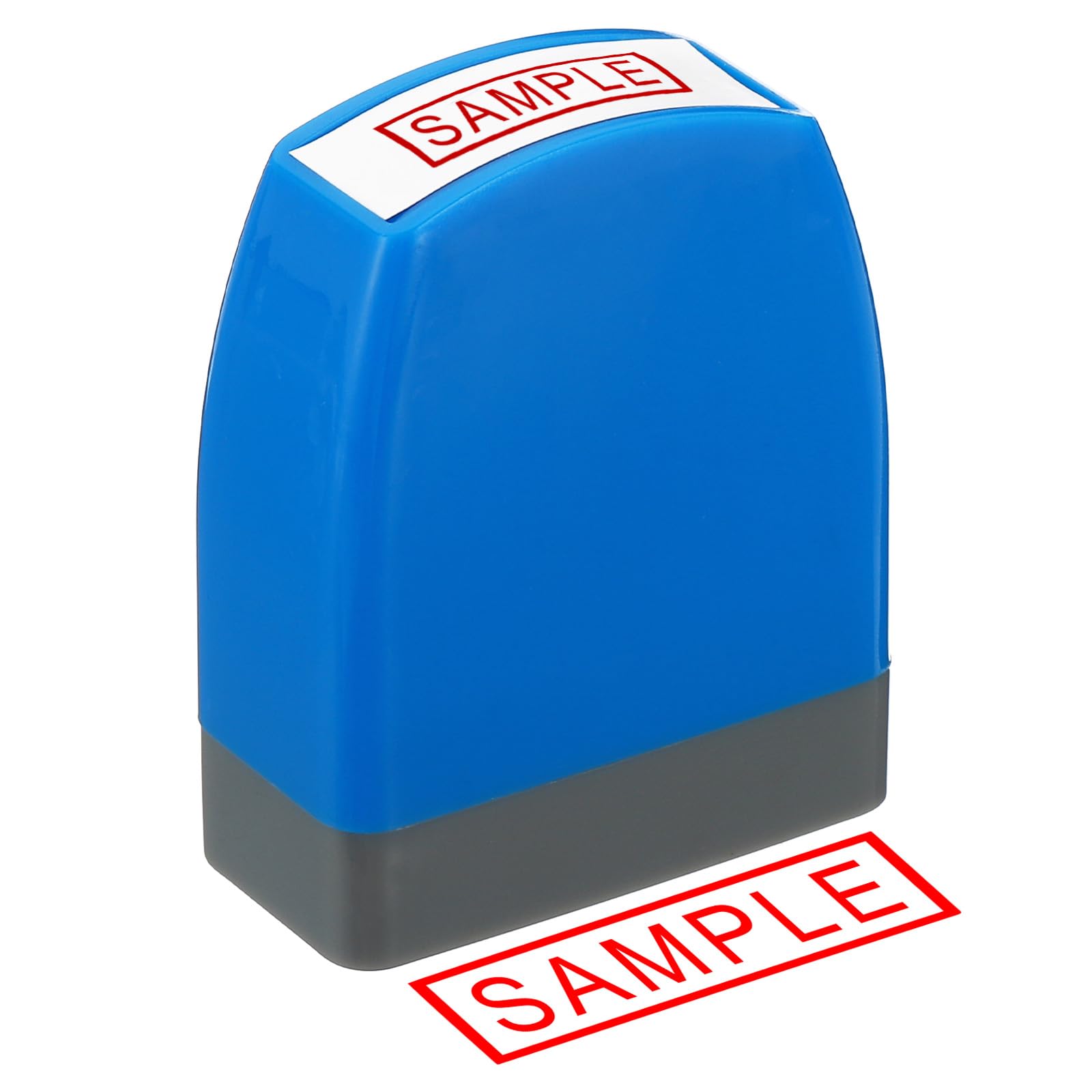 PATIKIL Sample Stamp Self Inking, Red Ink Office Stamps Pre Inked Message Stamp Refillable Business Stamp Style 1, Blue — image 1