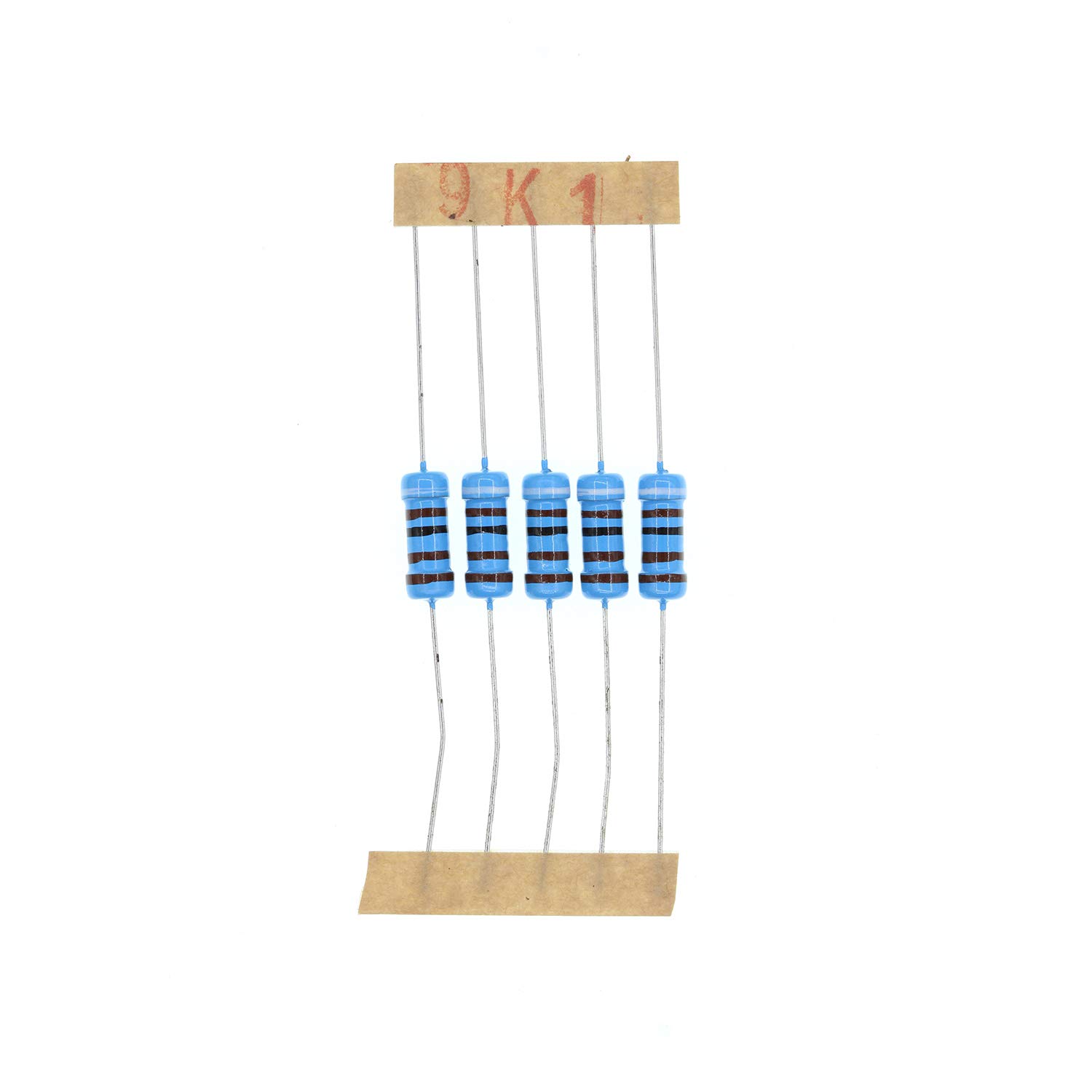 HUABAN 100PCS 1 Watts 1W 9K1 Ohm 1% Metal Film Resistor