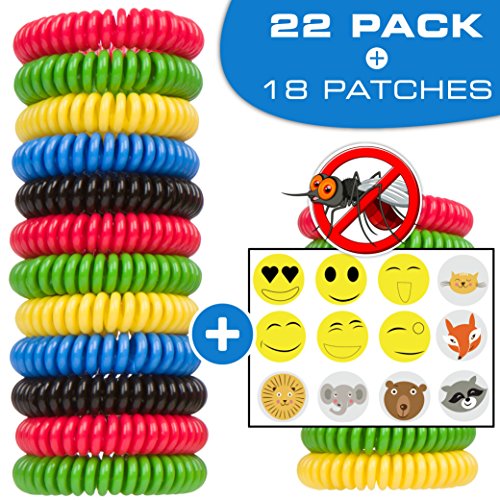 CASELAST Premium Mosquito Repellent Bracelets - 22 Pack - DEET-FREE Natural Wristbands - Protection Against Mosquitoes and Insects - Pest Control Repeller for Kids and Adults