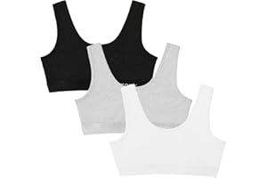 INNERSY Training Bras for Girls Wireless Comfortable Cotton Sports Bra 3 Packs