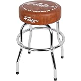 FOALS 24-Inch PU Leather Padded Guitar Stool, Brown, No Backrest, FS-24-BN | 360&deg; Smooth Swivel, Quick Install Ergonomic Comfort Seat, Non-Slip Round Seat for Adults