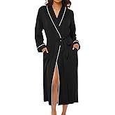 Ekouaer Kimono Robes for Women Long Lightweight Knit Bathrobe Shawl Soft Sleepwear Casual Ladies Loungewear S-XXL