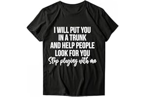 FABIURT T Shirts for Women, Womens Funny Letter Print Graphic Tee Round Neck Short Sleeve Tops Summer Casual Tops Blouses