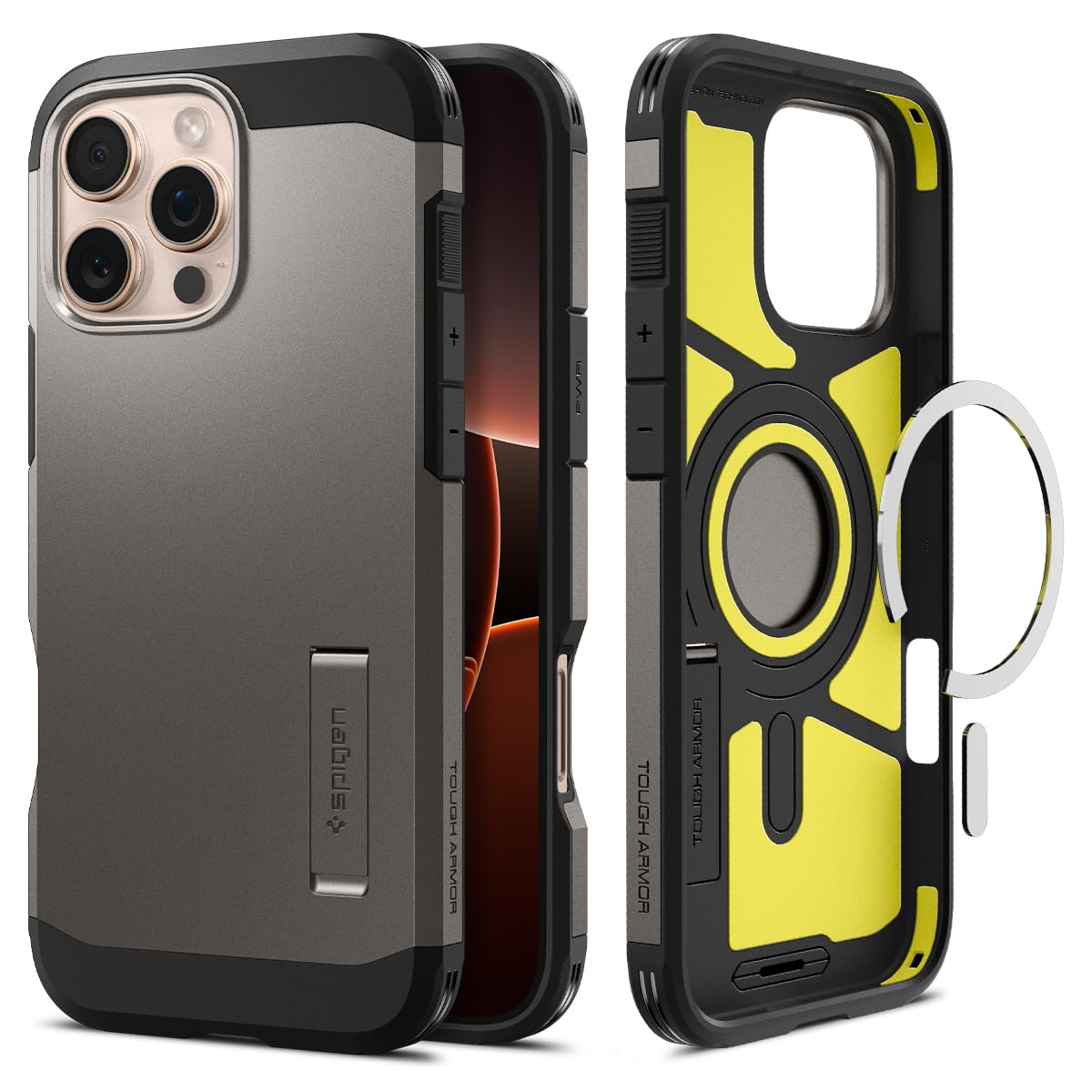 Spigen Tough Armor (AI) MagFit Case for iPhone 16 Pro Max, Compatible with MagSafe Accessories - Gunmetal — image 1