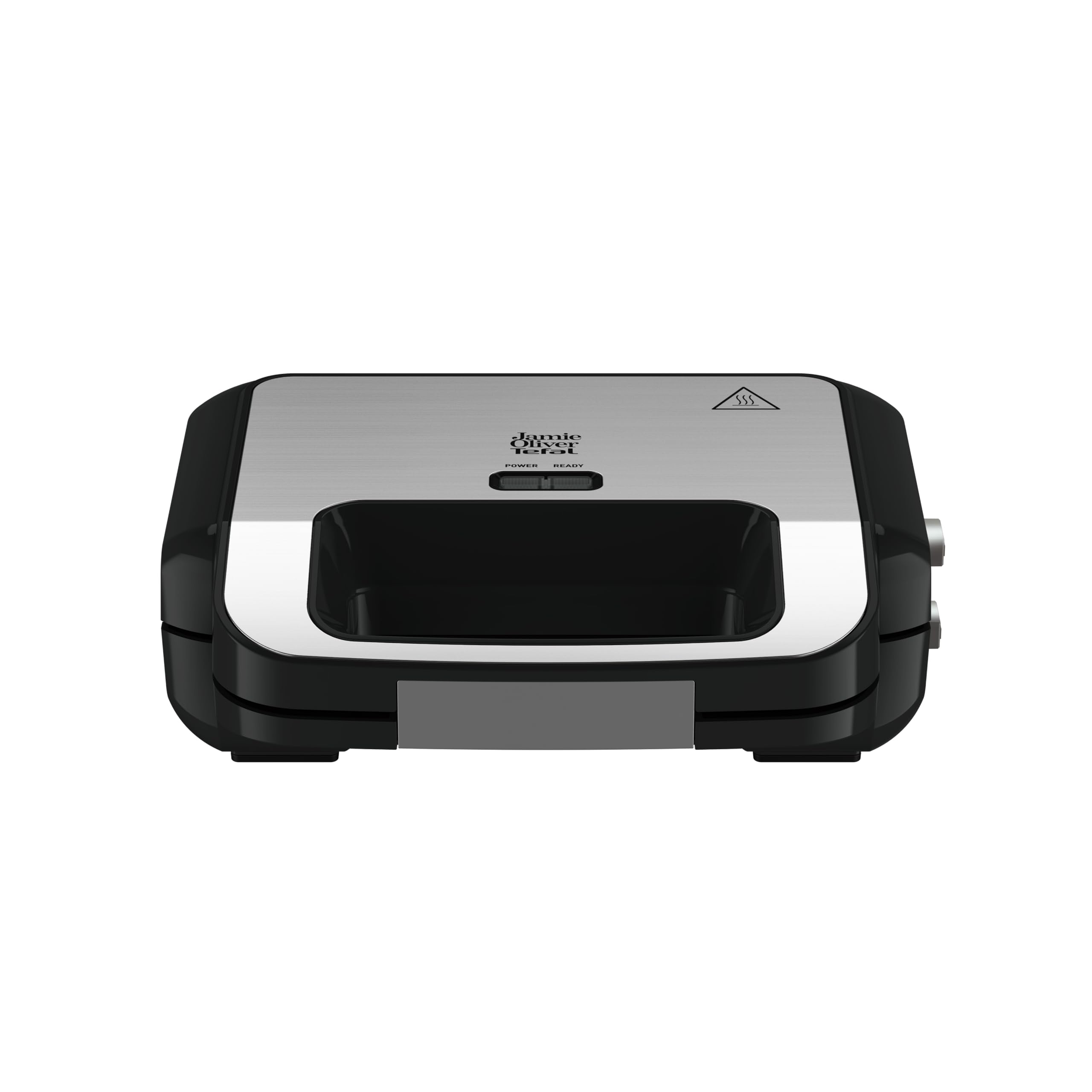 Tefal Jamie Oliver 2-in-1 Sandwich-Waffel-Kombigerät, Antihaftbeschichtete Platten, spülmaschinengeeignet, Betriebs- und Temperaturkontrollleuchte, Kabelaufwicklung, Edelstahl/Schwarz, SW70J810 2