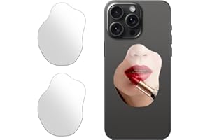 CAVDYCIDY Special-shaped Mirror Decal for Smartphone，Stick-On Make up Mirror Sticker on Phone Case Back，Special-shaped Mirror Phone Charm （2 Pack ）