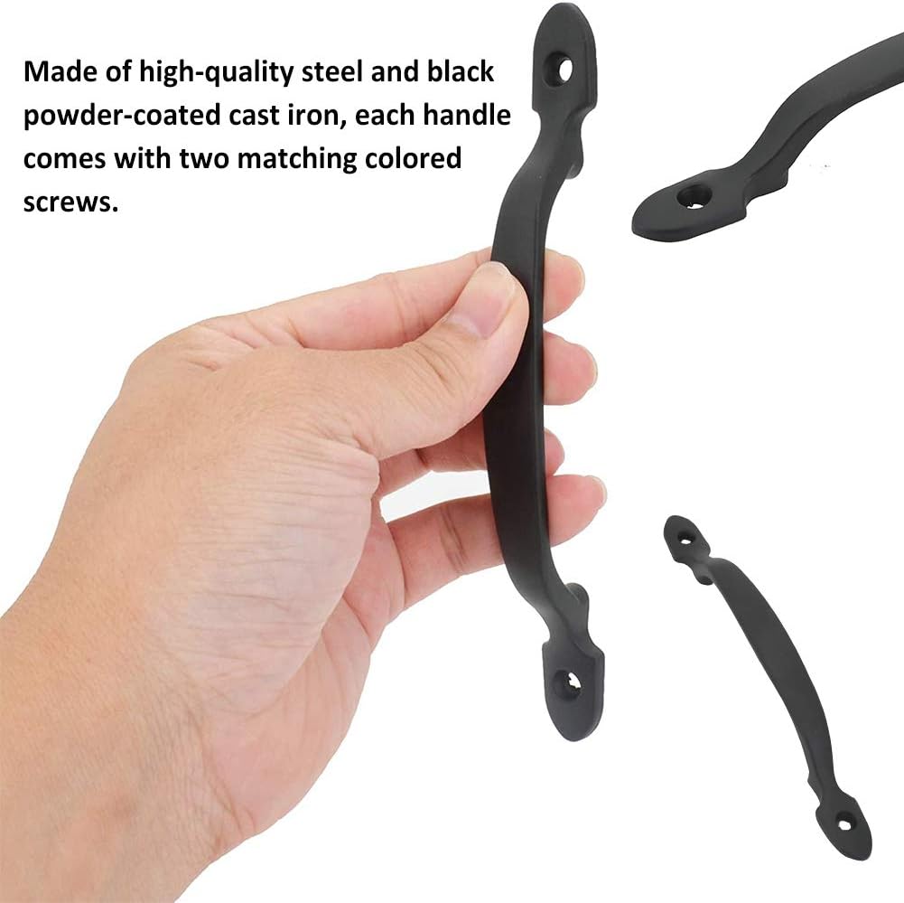 BLACK CAST IRON Door Pull Handle 6 150mm Hot Bed Sash D Pull Shed