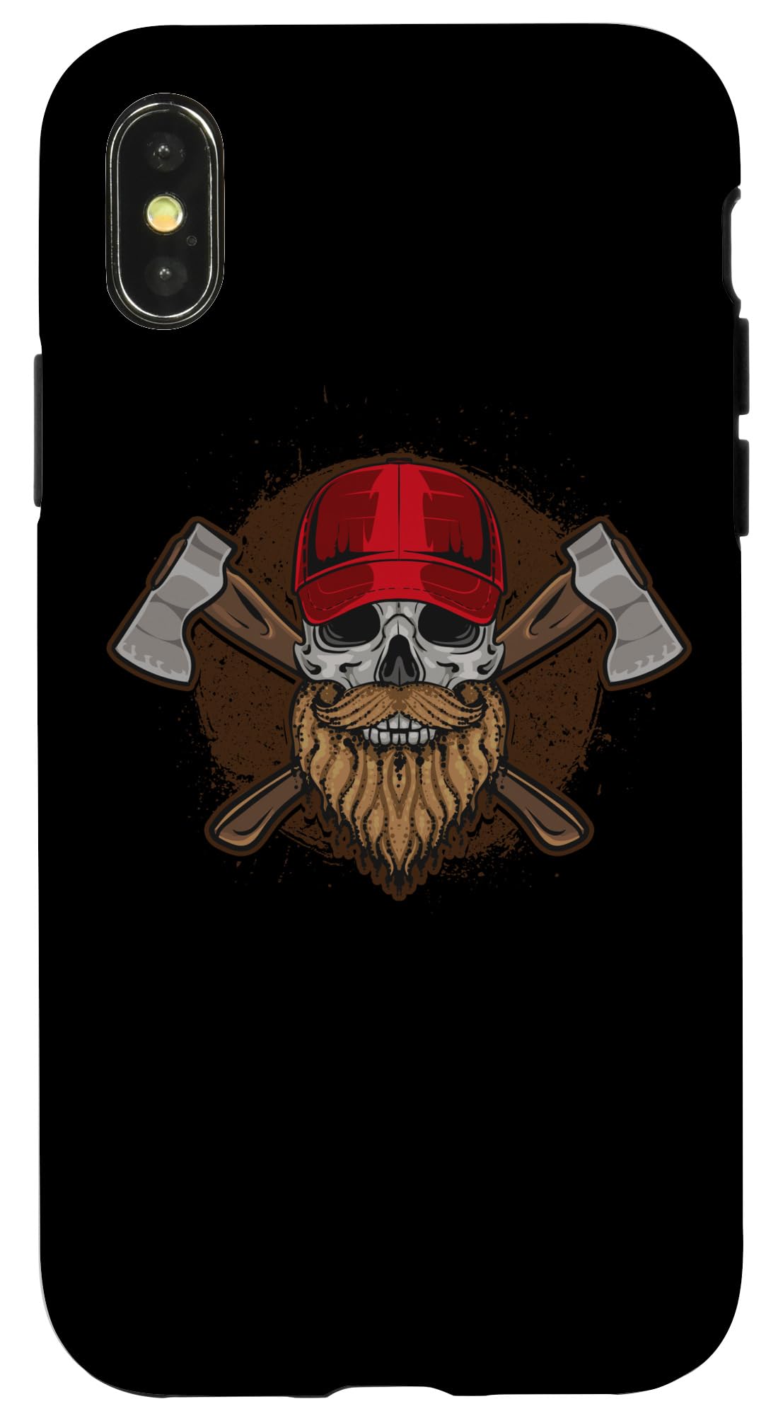 iPhone X/XS Funny Lumberjack Skull Bearded Men Axe Throwing Tree Logger Case