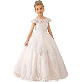 Abaowedding Beaded Lace Appliques Flower Girl Dress First Communion Ball Gown Kids Pageant Prom Dresses