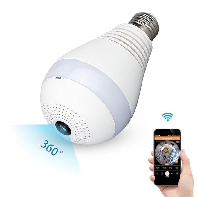 Camera WiFi Light Bulb Home Security Hidden Spy Amazon.co.uk Camera