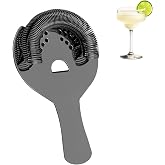Sipoyen Black Cocktail Strainer for Drinks 2 Prong Hawthorne Strainer with Removable Spring Stainless Steel Bartending Strainer