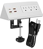 2-Pack Desk Edge Mount Power Strips With 4 USB Ports & 3 AC