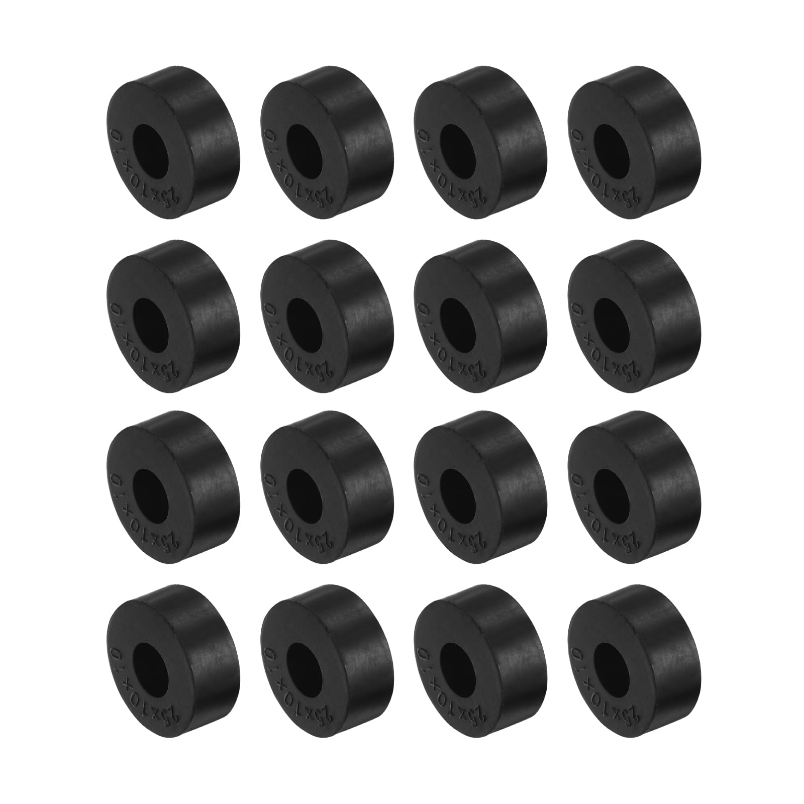 Kozelo 16pcs Rubber Spacer [10x10x25mm] Anti Vibration Isolation Pads, for Home Cars Boat Accessories, Neoprene, Black