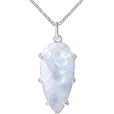 Lunatik Moonstone Necklace for Women, 925 Sterling Silver – Elegant Pendant with Natural Moonstone, June Birthstone Jewelry, Dainty Handmade Gift for Her