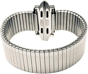 Strechy Elastic Expansion Band for Apple 38mm/40mm 42mm/44mm Expansion Wide Stainless Steel Metal Watch Band Metal Watch Band Stainless Steel Classic Expansion 6 5/8 to 12 Inch Length