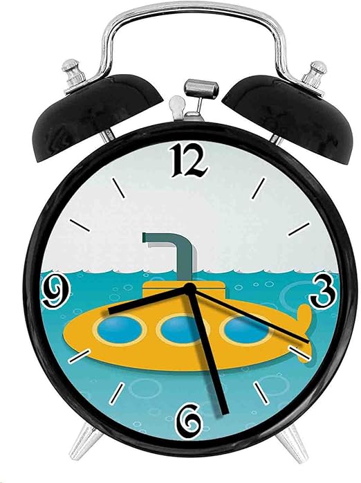 Amazon Co Jp 210star 海の下の泡と潜水艦のイラストレトロで個性あふれる 家やオフィス用の大きなウェイクアップの目覚まし時計 ホーム キッチン