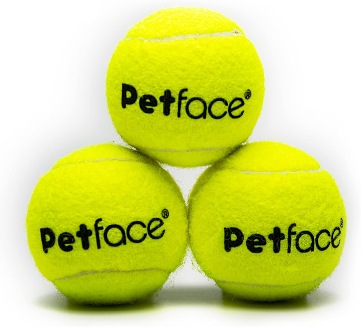 Petface Super Tennis Balls Dog Toy, 6cm, Pack of 3, Yellow