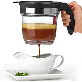 IVYHOME Fat Separator for cooking, 4 Cups Plastic Fat Strainers with Bottom Release, Gravy Grease Separator, Soup Oil Separator Measuring Cup