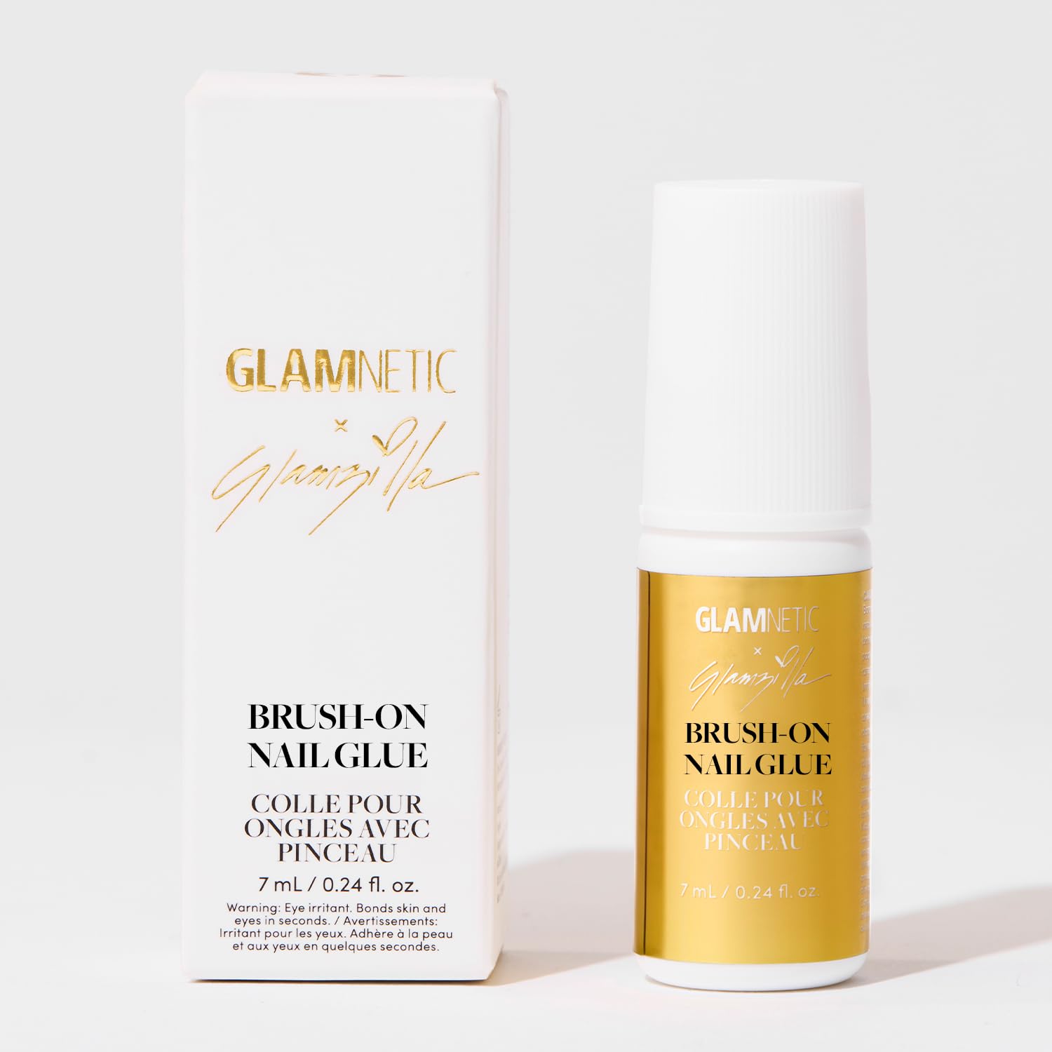 Photo 1 of Glamnetic x GLAMZILLA Super Strong Brush On Nail Glue | Brush Tip Applicator, Mess Free, Travel Friendly, Vegan | Durable & Long-Lasting | .24 fl. oz.