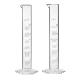 uxcell Plastic Graduated Cylinder, 25ml Measuring