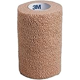 3M Coban Self Adherent Wrap - Tan, 4 Inches X 5 Yards, Elastic (1 Pack)