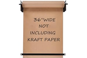 Fitous 36”Kraft Paper Dispenser Holder Wall Mount, Heavy-Duty Paper Cutter Butcher Paper Dispenser to Do Lists, DIY Drawing, Taking Note, Artwork, Daily Special - Black