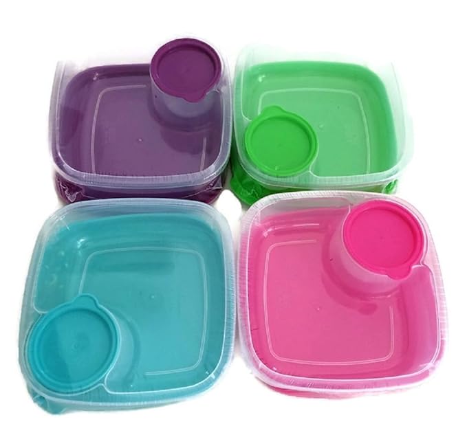 Veggie and Dip Containers with Lids Vegetables Snacks Fruit Chips