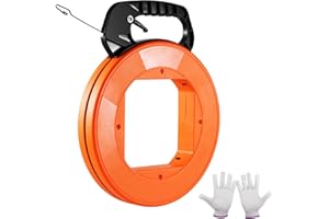 VEVOR Fish Tape, 120-foot, 1/8-inch, Steel Wire Puller with Optimized Housing and Handle, Easy-to-Use Cable Puller Tool, Flex