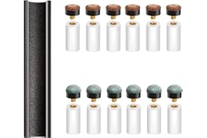 Sinsilvie 12 PCS Screw on Pool Cue Tips Replacement Kit 10mm/12mm/13mm Pool Stick Tips Replacement kit ，Cue Stick Tips with Sander,Hard&Soft